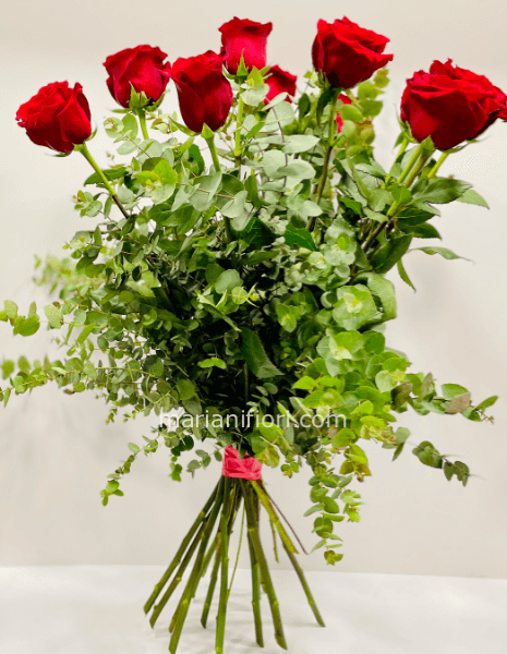 12 rose rosse a gambo lungo