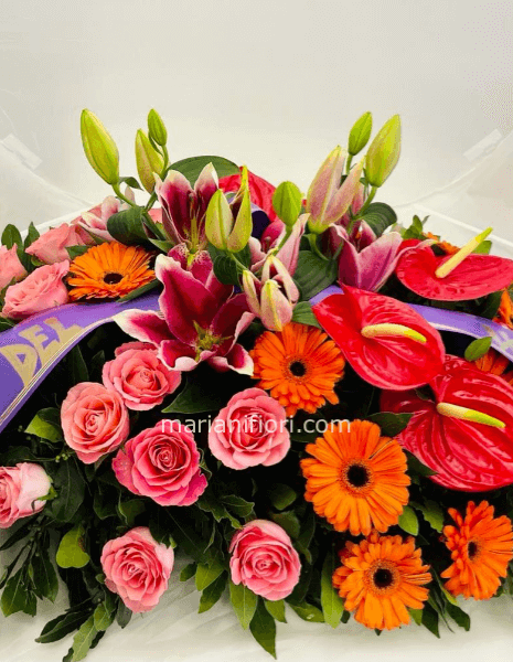 Cuscino finebre fiori misti di stagione base