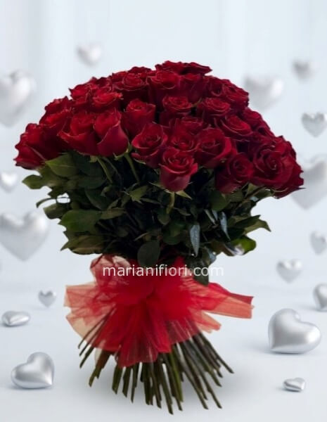 100 ROSE ROSSE A GAMBO LUNGO