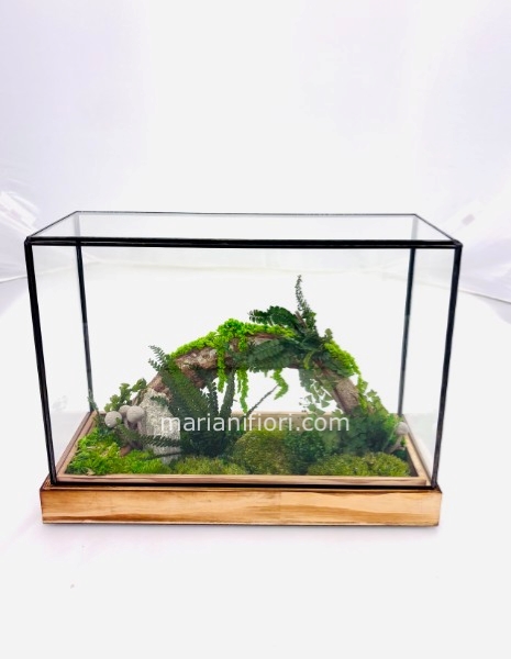 THECA CON PAESAGGIO VEGETALE STABILIZZATO 30X12 H 22