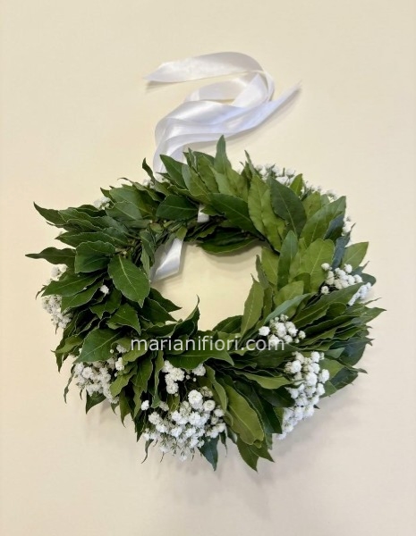 Coroncina nastro bianco